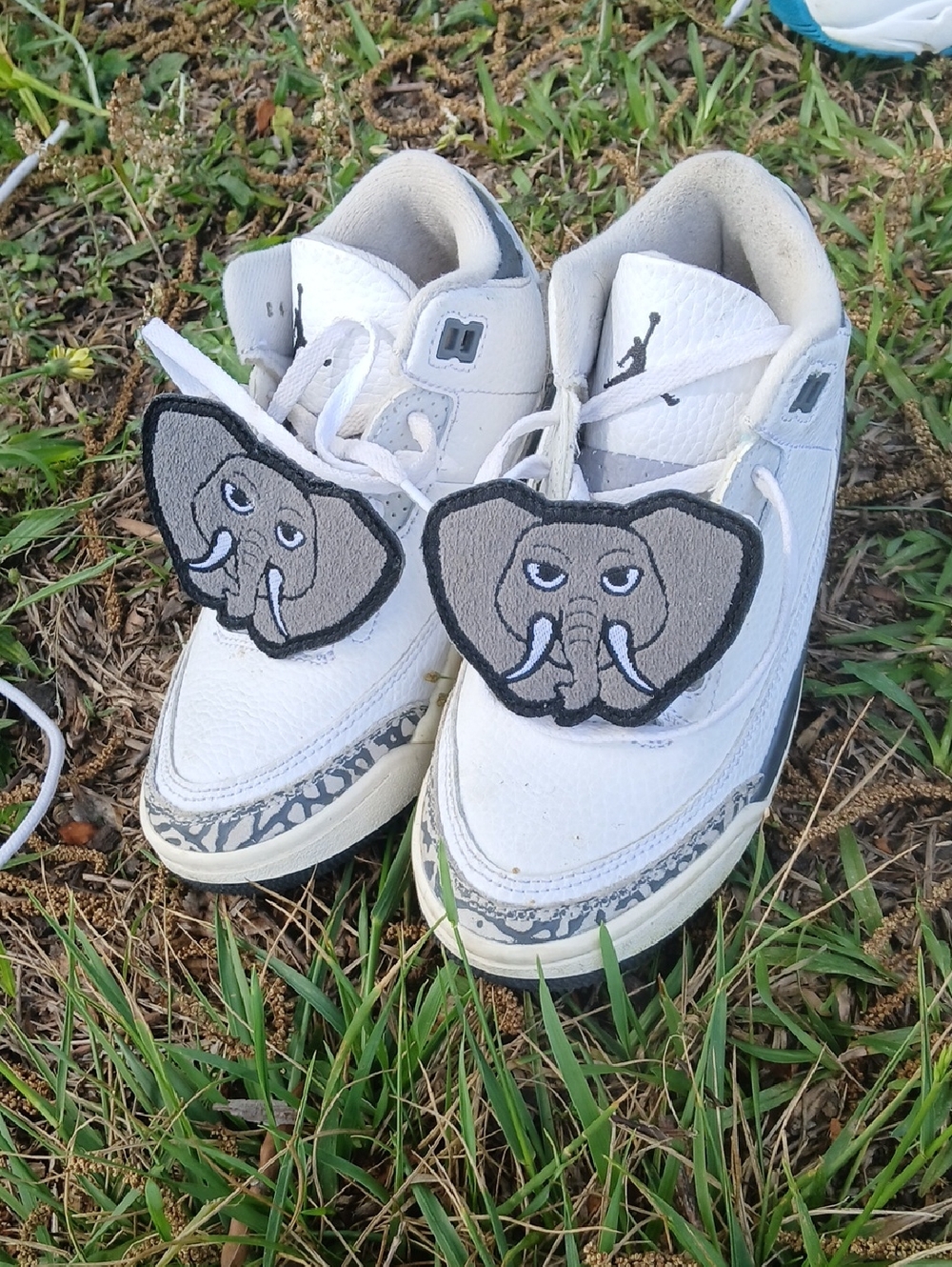 Kids White Elephant-Accent Sneakers